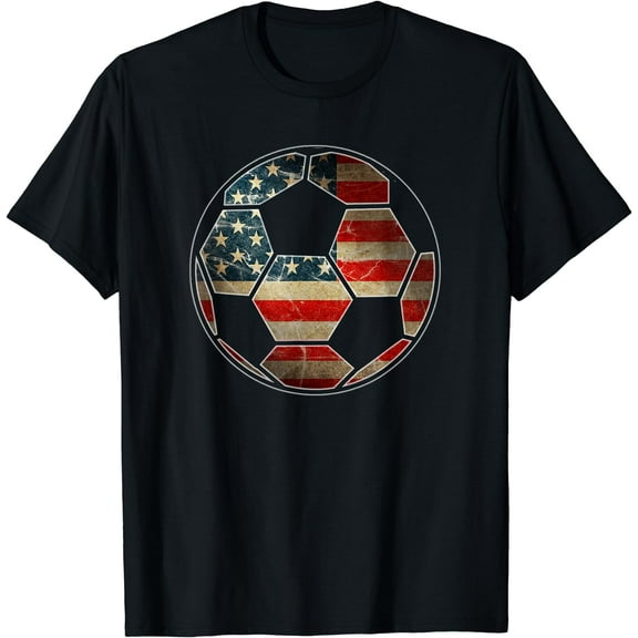 American Flag on Soccer Ball T-Shirt - Soccer Ball Flag Tee