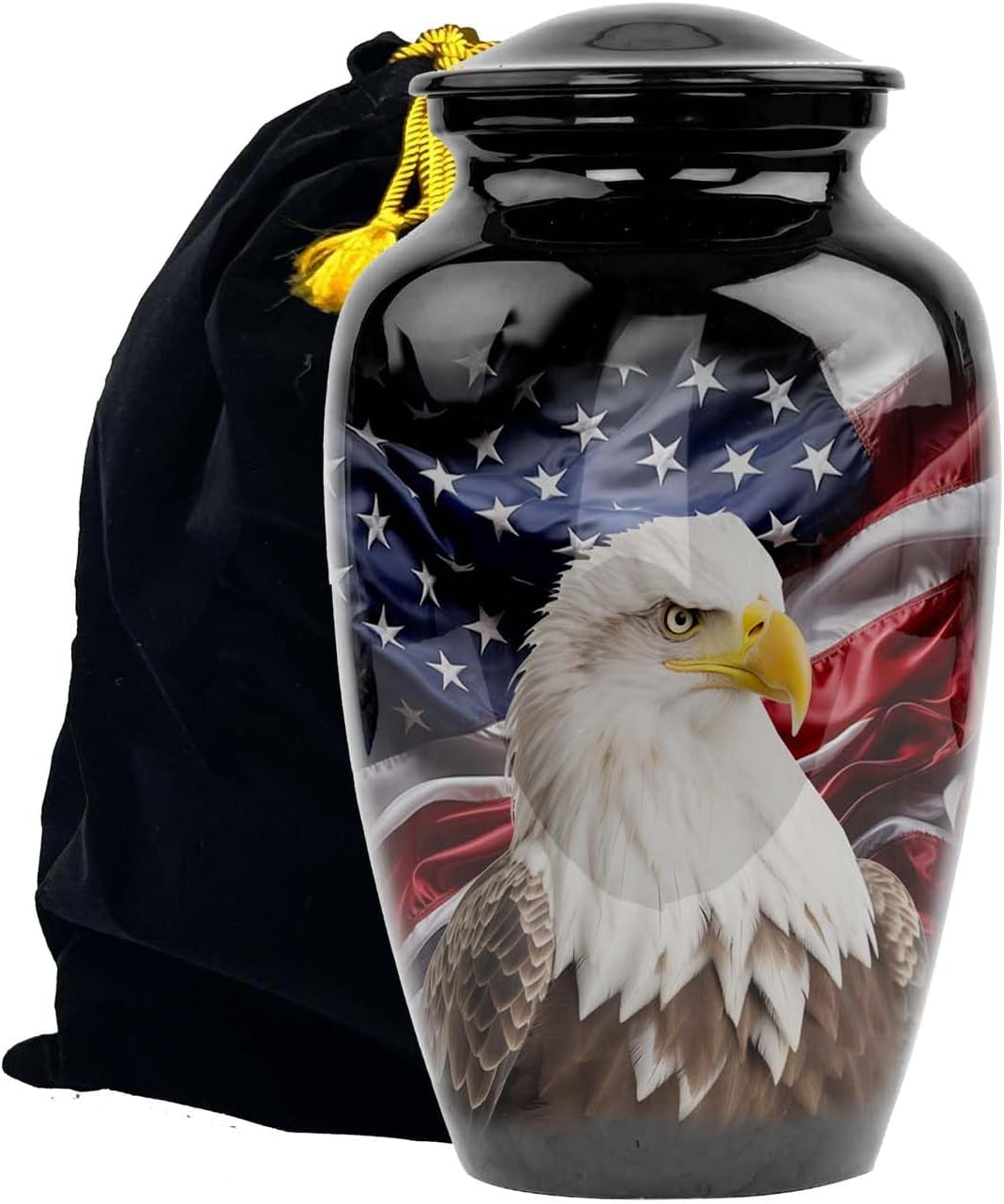 American Flag urn- Cremation Urns for Human Ashes Adult Male for Funeral, Burial or Home Cremation Urns for Adult Male Large Urns for Dad & Cremation Urns for Adults