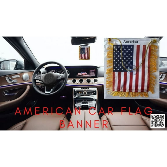 American Flag window hanging mini banner