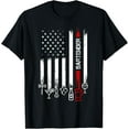 thumbnail image 1 of American Flag with Bartender Tshirt for women men father T-Shirt, 1 of 3