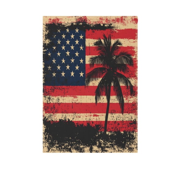 American Flag with Palm Trees Garden Flag Double Sided Outdoor Banners Yard Flags for Garden Home Holiday Decorations