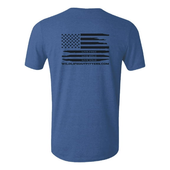 Wildlife Outfitters Men's American Flag Short Sleeve Graphic T-Shirt