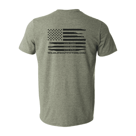 Wildlife Outfitters Men's American Flag Short Sleeve Graphic T-Shirt