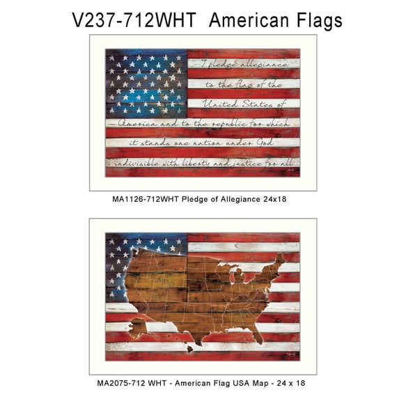 TrendyDecor4U American Flags Collection By Marla Rae Printed Wall Art V237-712W
