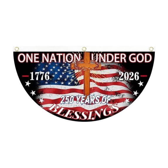American Flags for Outside 1.5x3 Ft - USA 250th Anniversary Patriotic Fan Flag (1776-2026), Heavy Duty Bunting Banner with Embroidered Stars & Sewn Stripes for Porch, Fence and Garden Decor