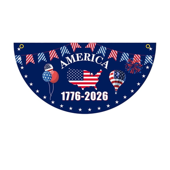 American Flags for Outside 1.5x3 Ft - USA 250th Anniversary Patriotic Fan Flag (1776-2026), Heavy Duty Bunting Banner with Embroidered Stars & Sewn Stripes for Porch, Fence and Garden Decor