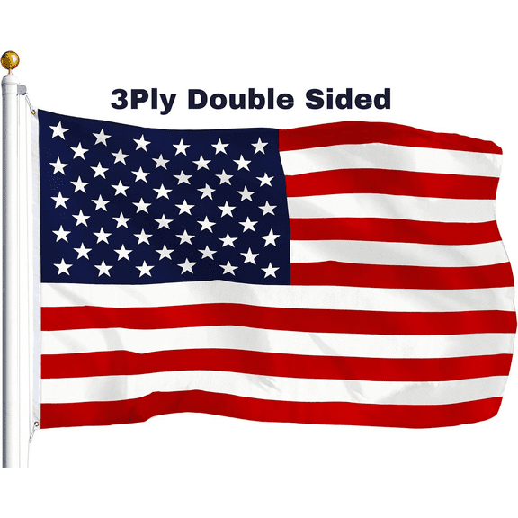 American Flags for Outside 2X3 FT 3Ply Double Sided Prined USA Flags Polyester US United State Flags Canvas with Stars and Stripes Flag with 2 Brass Grommets Outdoor Indoor Decor