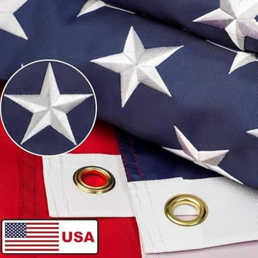 American Flags for Outside 3ft x 5ft, Heavy Duty US Flag with Embroidered Stars, Thicken Nylon USA Flag with Sewn Stripes Brass Grommets US Flags 3ft x 5ft Outdoor Made for USA High Wind All Weather F