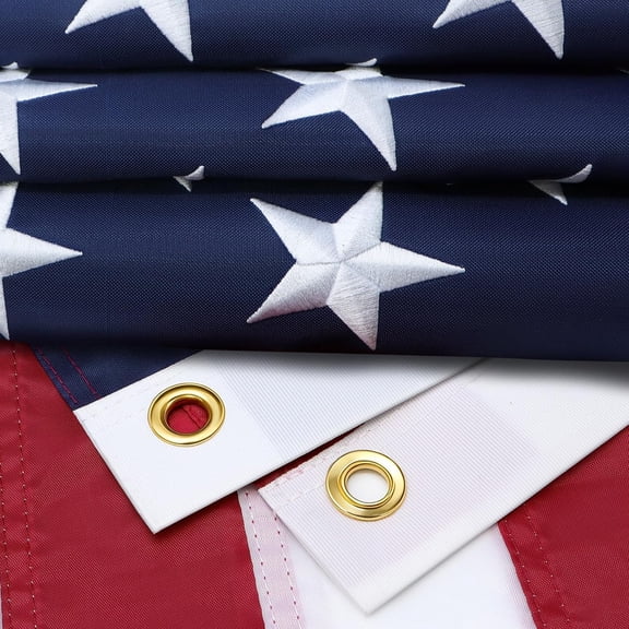 American Flags for Outside 3x5 Ft American Flag Outdoor Heavy Duty, USA Flag residential, US Flags High Wind Embroidered Stars, Sewn Stripes, Thick Spun Polyester UV Fade Resistant, Brass Grommets