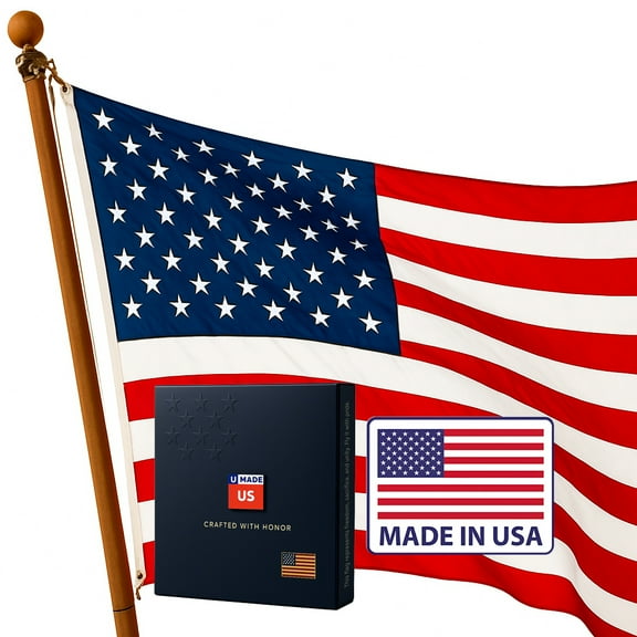 American Flags for Outside, 3x5 ft. Banner Flag for Outdoor Garden House Pole, Heavy Duty, Made in USA (Pole Not Included)