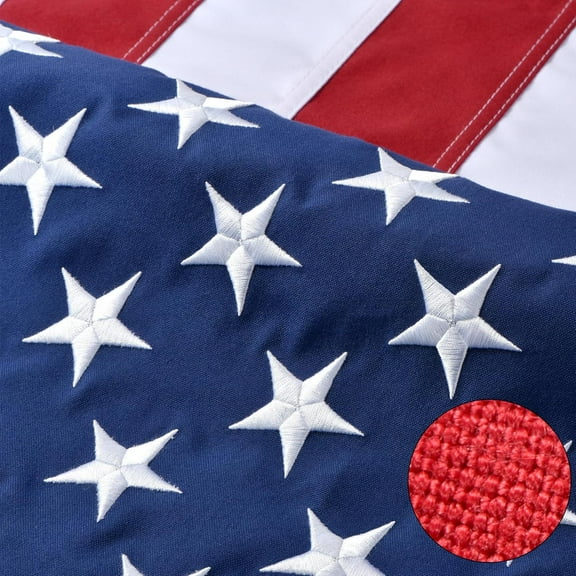American Flags for Outside 4x6 FT-Spun Polyester US Flag with Embroidered Stars, Brass Grommets - All Weather USA Flag for Outdoor Use