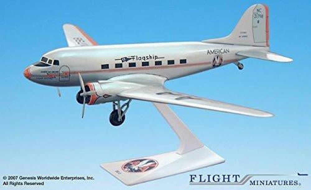 American Flagship Knoxville DC3 Airplane Miniature Model Plastic Snap Fit 1100 Part ADC