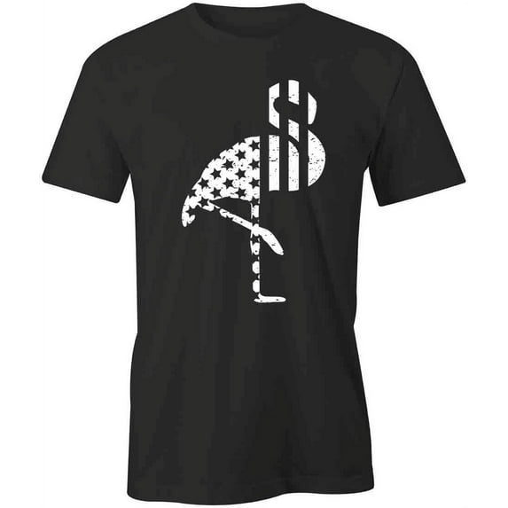 American Flamingo T-Shirt | Patriotic American Black Tee Gift