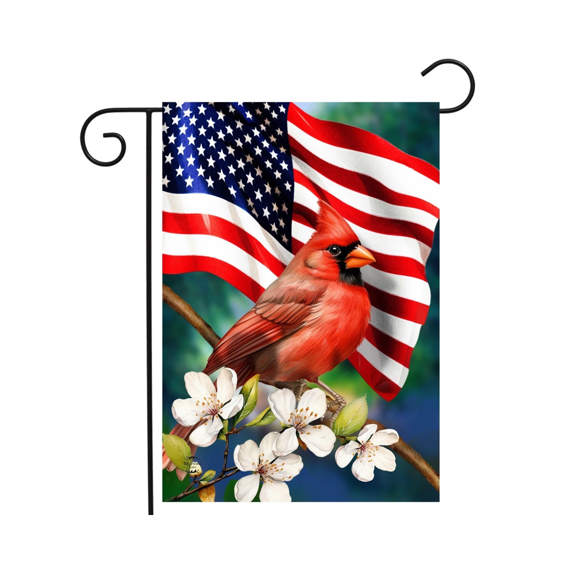 American Floral Cardinal Flag 12x18 POLE NOT INCLUDED Garden Flag