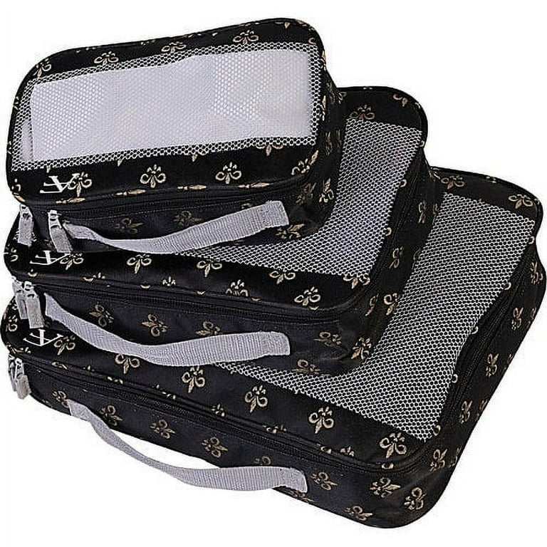 American Flyer Fleur De Lis 4-Piece Luggage Set - Black