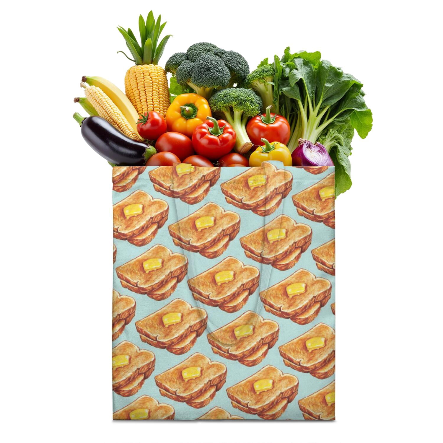 Fastfood Pattern Print Leather Tote Bag main image 1