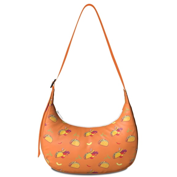 American Food Hamburger Print Crossbody Handbag for Women, Foodie Burger Shoulder Tote, Lightweight Water-Resistant Hobo Purse with Breakfast and Fast Food Design