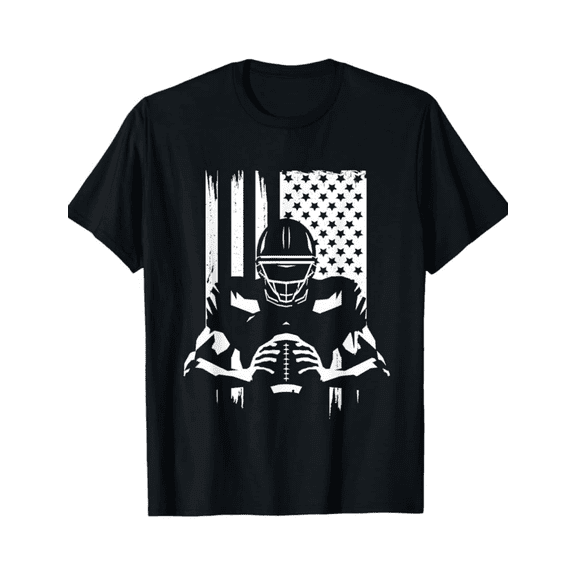 American Football Apparel - Football T-Shirt 0 Black Casual Short Sleeve Mens Sport T-Shirt 220g
