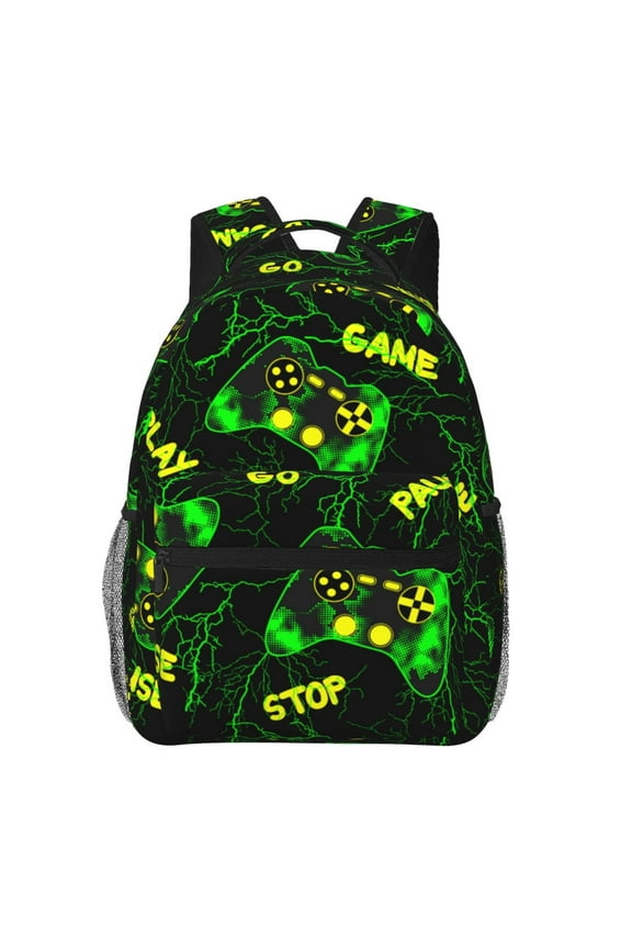 Joysticks Grunge Kids School Backpack for Boys Girls,Travel Laptop Backpacks Book Bag Hiking Camping Daypack Age 5-10