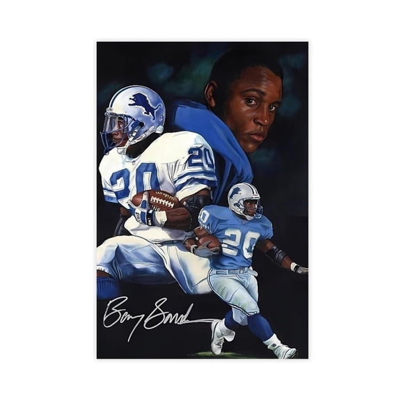 American Football Barry Sanders Posters Sports Star 03 Canvas Poster