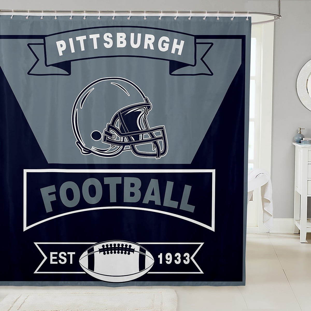 Basketball Shower Curtain 72x72 Inches - Sports Theme Bathroom Decor With Hooks, Water Repellent Polyester - View #8