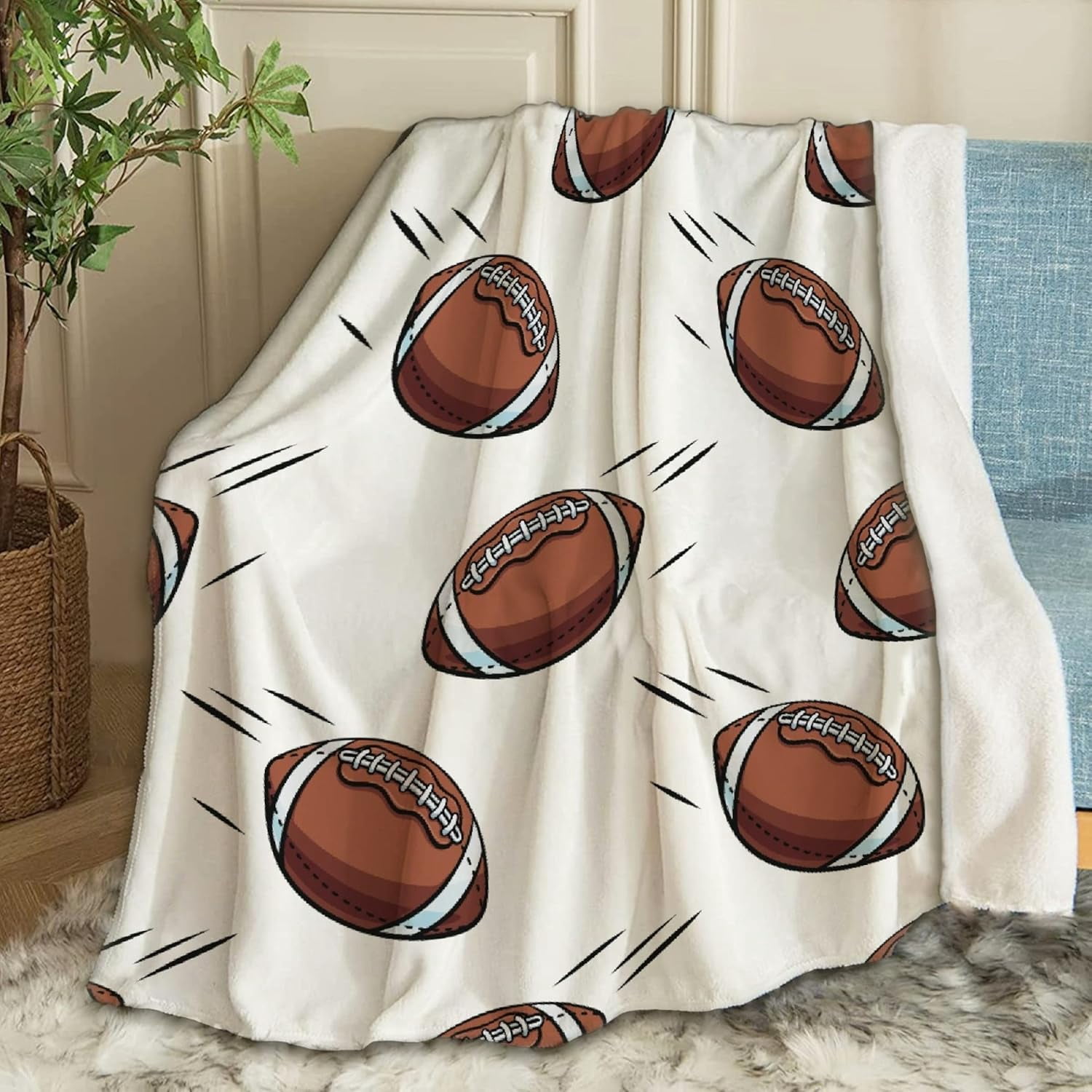 American Football Blanket Gifts Plush Fuzzy Cozy Soft Lightweight Blankets for Couch Air-Conditioning Quilts Decor Blanket for Chirstmas Birthday 50"x40" for Kids