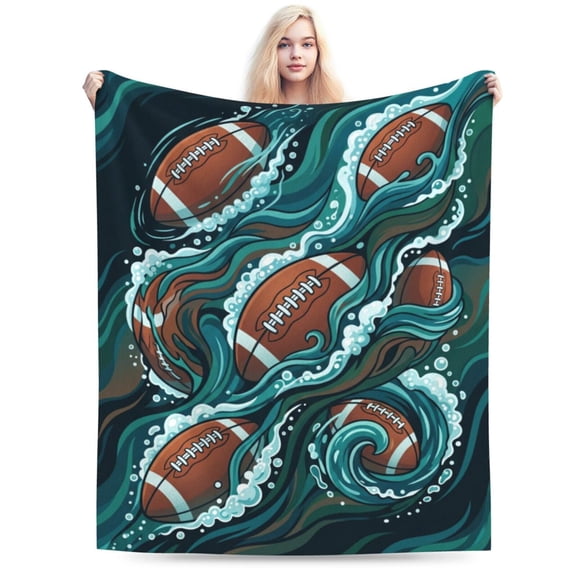 American Football Blanket, Soft Flannel Throw Blanket for Couch Bed, Sports Themed Home Decor Blanket Gift for Football Fans 50x40