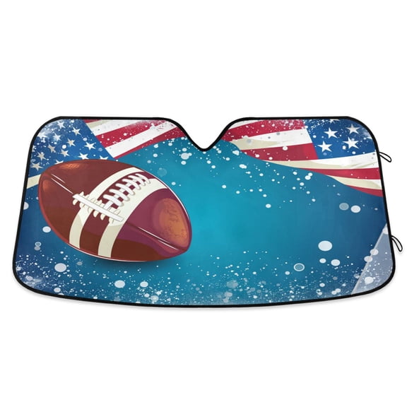 American Football Car Windshield Sun Shade Foldable Car Front Window Visor Heat and UV Protection 53x23.5