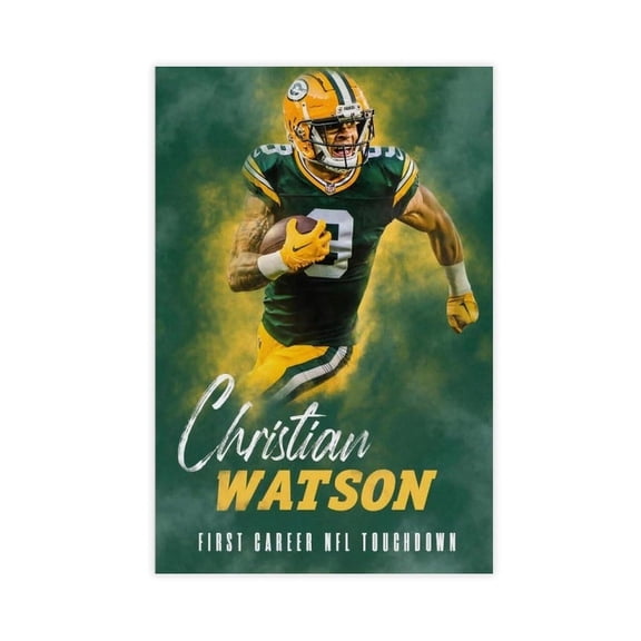 American Football Christian Watson Posters Sports Star 64 Canvas Poster