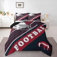 thumbnail image 1 of American Football City Comforter Set Football Fans Bedding Set, Rugby Player Bedding Comforters & Sets Birthday Gifts for Men Geometric Striped Sports Decor Duvet Set, Twin 2Pcs(Houston), 1 of 7