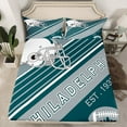 thumbnail image 1 of American Football City Sheet Set Football Lovers Sheets, Rugby Sports Decor Bed Sheets Set Birthday Gifts for Men Geometric Striped Bedding Set, Full 4Pcs(Philadelphia), 1 of 5