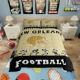 thumbnail image 1 of American Football Comforter Full Size,Football Bedding Set ,Black Brown Sports Comforter Sets,Football City Team Quilt with 2 Pillowcases Bedroom Decor(New Orleans), 1 of 7