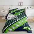 thumbnail image 1 of American Football Comforter Set Sports Ball Game Bedding Full Rugby Competition Game Bedding Comforter Sets, American Football City Style Duvet Insert with 2 Pillowcases(Seattle), 1 of 6