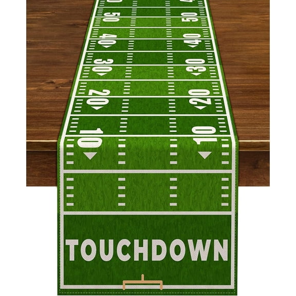 American Football Court Table Runner Touch Down Football Birthday Party Decoration Boy Sport Farmhouse Home Dining Room Kitchen Table Decor (13" x 108")
