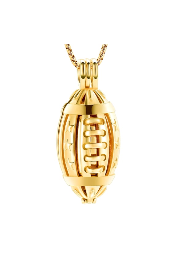 American Football Cremation Locket Necklace For Ashes Of Loved Ones Stainless Steel Memorial Urn Jewelry Women Men Keepsake Fashion Necklace