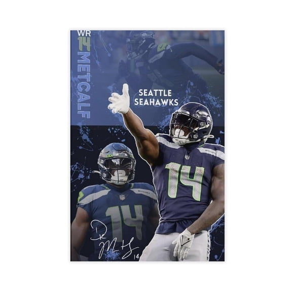American Football DK Metcalf Posters Sports Star 27 Canvas Poster