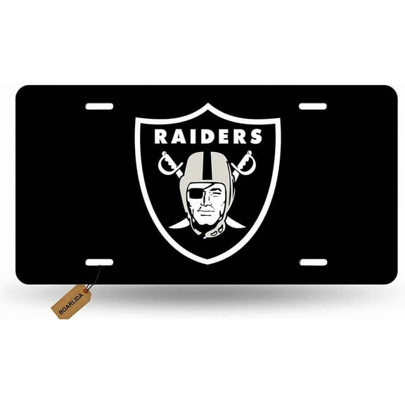 American Football Design Decorative License Plate Durable Oakland Team Aluminum Decorative Car License Plate for Women Girls Men Boys 12 X 6 Inch