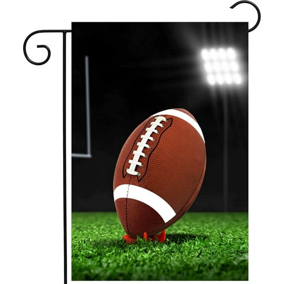 American Football On Field Ball Team Game Garden Yard Flag 12"x 18" Double Sided Polyester Welcome House Flag Banners for Patio Lawn Outdoor Home Decor
