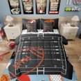 thumbnail image 1 of American Football Field Reversible Comforter Set 7 Piece Queen Size,Ball Sports Games Themed Bed Sheet Set Brown Rugby Gloves Sporting Equipment Bedding Set with Comforter,Fitted & Flat Sheet, 1 of 5