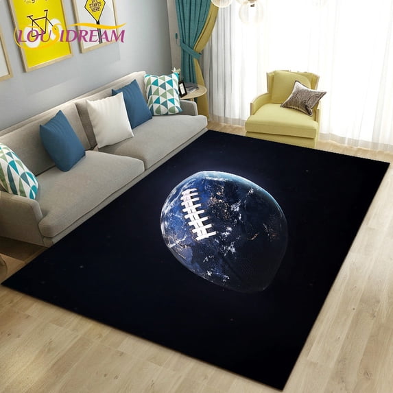 American Football Rugby Area Rug Large Carpet Rug for Living Room Bedroom Sofa Doormat Decoration Non-slip Floor Mat 3D