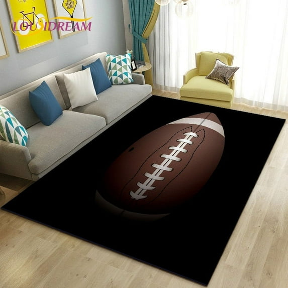 American Football Field Rugby Area Rug Large Carpet Rug for Living Room Bedroom Sofa Doormat Decoration Non-slip Floor Mat 3D