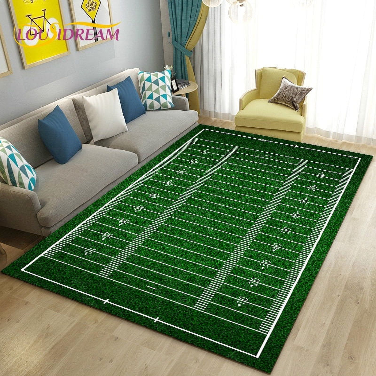 Football Filed Rugg American Football Field Rugby Area Rug Large Carpet Rug for Living Room ...