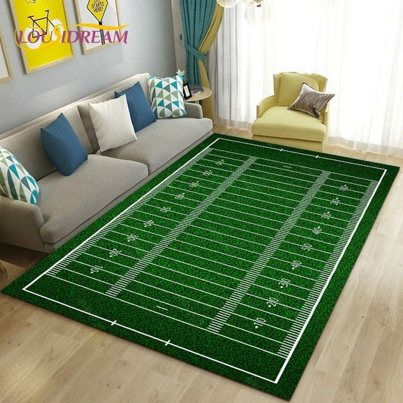 American Football Field Rugby Area Rug Large Carpet Rug for Living Room Bedroom Sofa Doormat ration Non-slip Floor Mat 3D