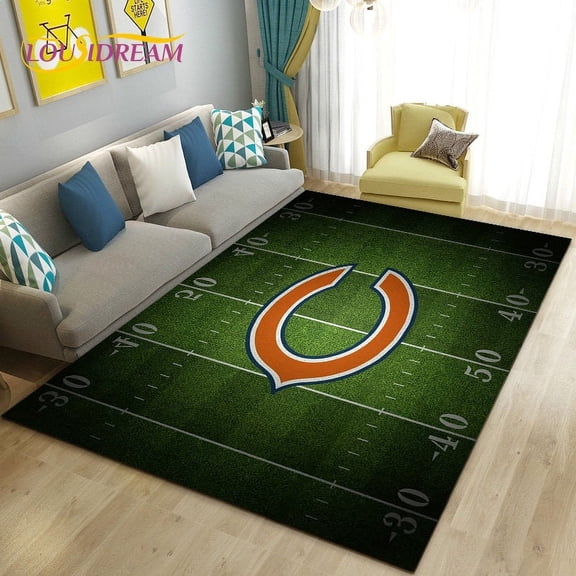 American Football Field Rugby Area Rug Large Carpet Rug for Living Room Bedroom Sofa Doormat ration Non-slip Floor Mat 3D