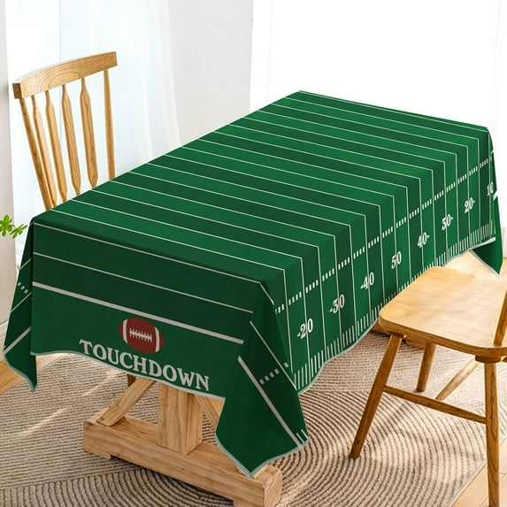 American Football Field Tablecloth Touchdown Game Day Sport Themed Party Decoration Rectangular Kitchen Dining Room Home Table Cover 60×84inches
