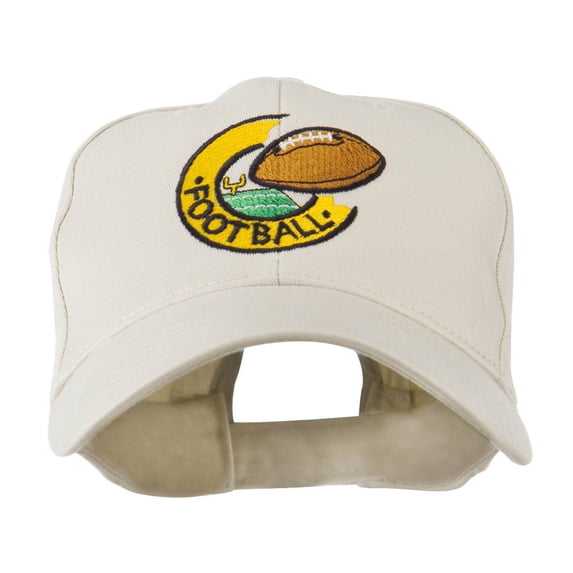 American Football Field and Ball Embroidered Cap - Stone OSFM