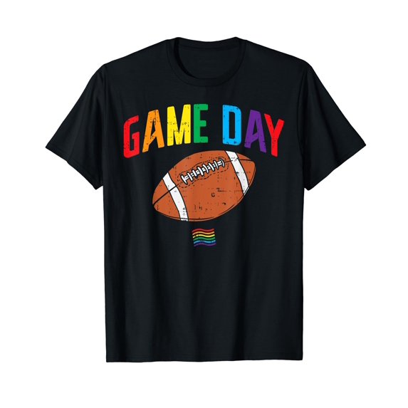 American Football Game Day Rainbow Sports Lover Fan LGBTQ T-Shirt