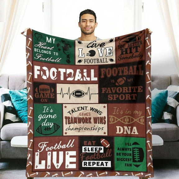 American Football Gifts Blanket for Boys American Football Throw Blanket Football Team Gift Plush Cozy Blanket for Bed Sofa Unique Gifts for Football Lovers 50×40