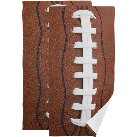 American Football Hand Towels for Bathroom Set of 2 Soft Absorbent Rugby Lace Print Brown White Ball Kitchen Dish Towels Sport Decorative Guest Bathroom Towels for Bath,Face,Hair 14"x28"