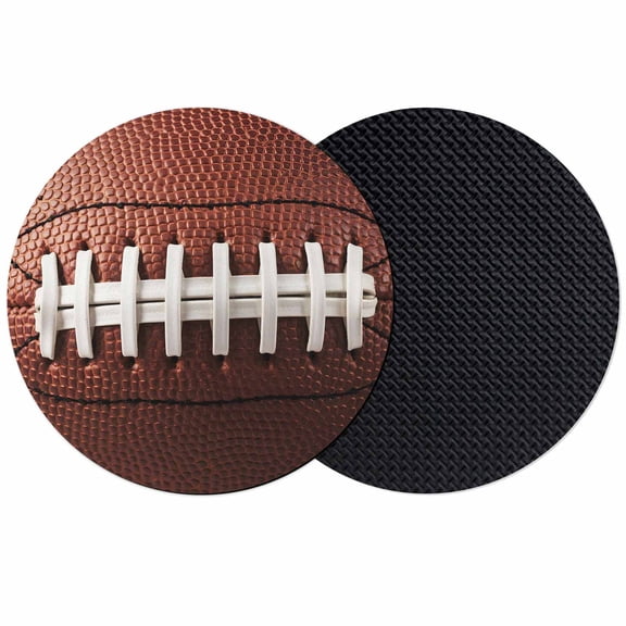 American Football Laces Coasters Set of 2, Absorbent Coasters for Drinks, Classic Rugby Sports Coaster for Desk Coffee Table Protection, Home Decor House Warming Gifts 4"